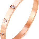 A D. ALLEN & DANMI. AD Jewelry 18 K Gold Plated Love Bangle Bracelet Stone Stainless Steel Bangle for Love …